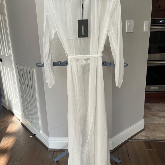 Black/white maxi belted beach kimono - Picture 13 of 14